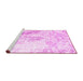 Sideview of Machine Washable Abstract Pink Contemporary Rug, wshcon782pnk