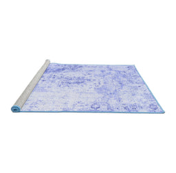 Sideview of Machine Washable Abstract Blue Contemporary Rug, wshcon782blu