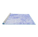 Sideview of Machine Washable Abstract Blue Contemporary Rug, wshcon782blu