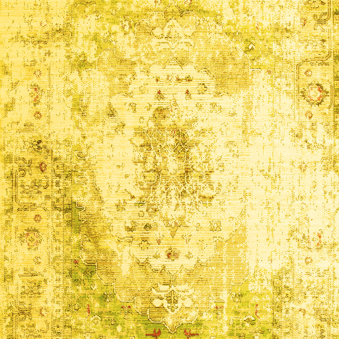 Abstract Yellow Contemporary Rug, con782yw