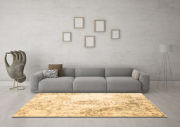Machine Washable Abstract Brown Contemporary Rug in a Living Room,, wshcon782brn
