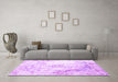 Machine Washable Abstract Purple Contemporary Area Rugs in a Living Room, wshcon782pur