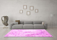 Machine Washable Abstract Pink Contemporary Rug, wshcon782pnk