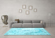 Machine Washable Abstract Light Blue Contemporary Rug in a Living Room, wshcon782lblu