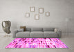 Machine Washable Abstract Pink Contemporary Rug in a Living Room, wshcon783pnk