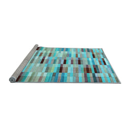 Sideview of Machine Washable Abstract Light Blue Contemporary Rug, wshcon783lblu