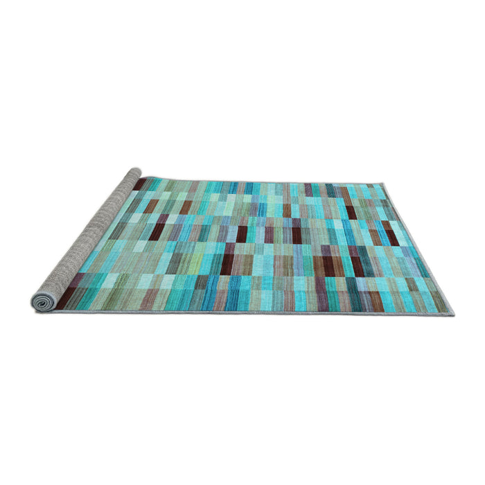 Sideview of Machine Washable Abstract Light Blue Contemporary Rug, wshcon783lblu