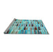 Sideview of Machine Washable Abstract Light Blue Contemporary Rug, wshcon783lblu