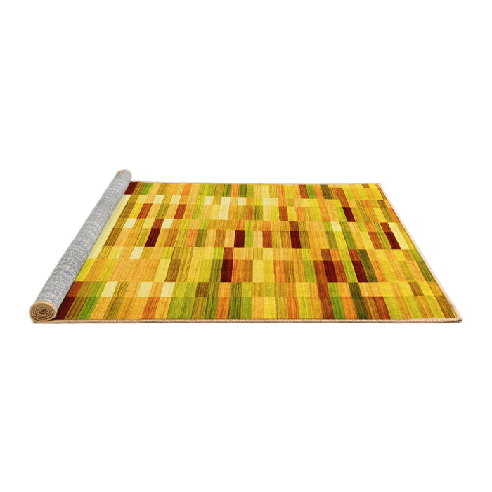 Sideview of Machine Washable Abstract Yellow Contemporary Rug, wshcon783yw