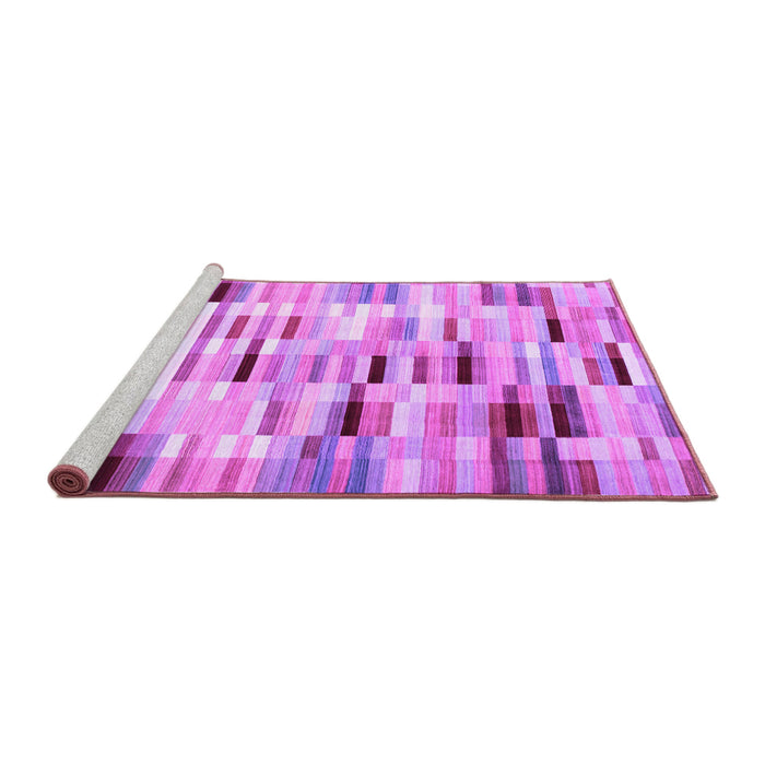 Sideview of Machine Washable Abstract Purple Contemporary Area Rugs, wshcon783pur