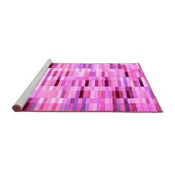 Sideview of Machine Washable Abstract Pink Contemporary Rug, wshcon783pnk