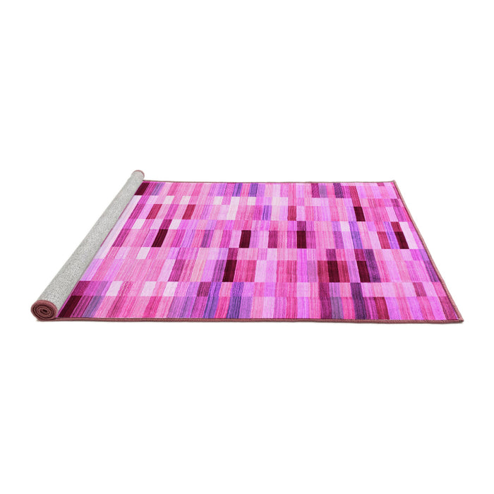Sideview of Machine Washable Abstract Pink Contemporary Rug, wshcon783pnk