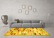 Machine Washable Abstract Yellow Contemporary Rug in a Living Room, wshcon783yw