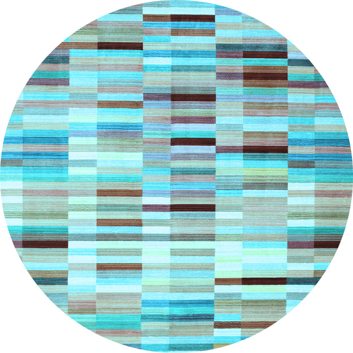 Round Machine Washable Abstract Light Blue Contemporary Rug, wshcon783lblu