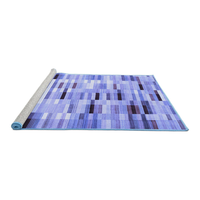 Sideview of Machine Washable Abstract Blue Contemporary Rug, wshcon783blu