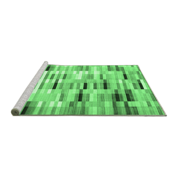Sideview of Machine Washable Abstract Emerald Green Contemporary Area Rugs, wshcon783emgrn