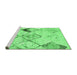 Sideview of Machine Washable Abstract Emerald Green Contemporary Area Rugs, wshcon784emgrn