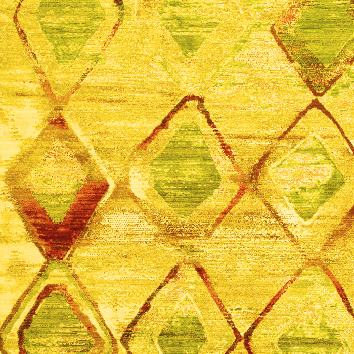 Machine Washable Abstract Yellow Contemporary Rug, wshcon784yw