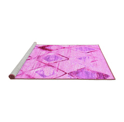 Sideview of Machine Washable Abstract Pink Contemporary Rug, wshcon784pnk