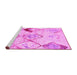 Sideview of Machine Washable Abstract Pink Contemporary Rug, wshcon784pnk