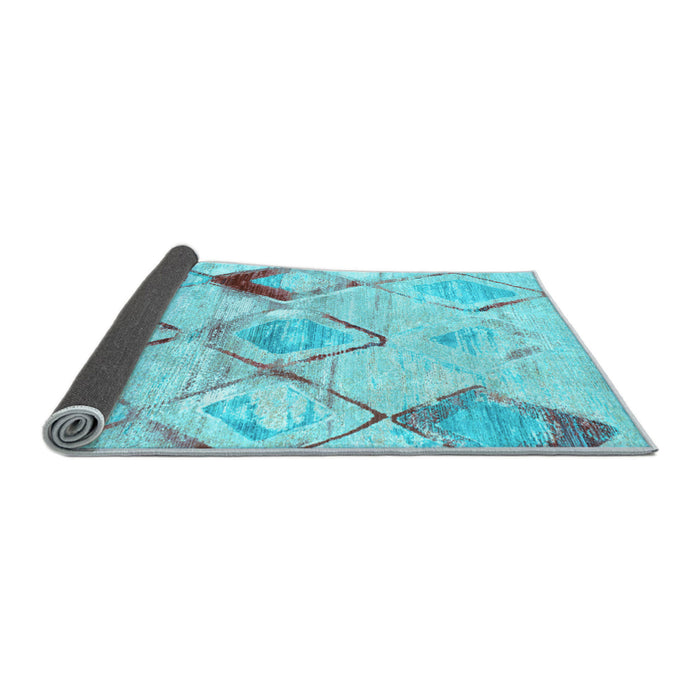 Sideview of Abstract Light Blue Contemporary Rug, con784lblu