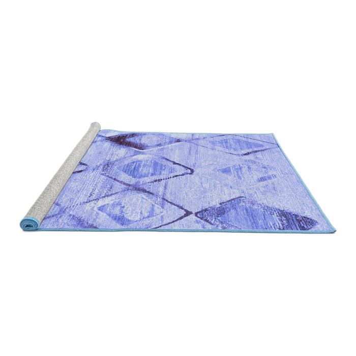 Sideview of Machine Washable Abstract Blue Contemporary Rug, wshcon784blu