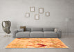 Machine Washable Abstract Orange Contemporary Area Rugs in a Living Room, wshcon784org