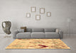 Machine Washable Abstract Brown Contemporary Rug in a Living Room,, wshcon784brn