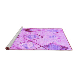 Sideview of Machine Washable Abstract Purple Contemporary Area Rugs, wshcon784pur