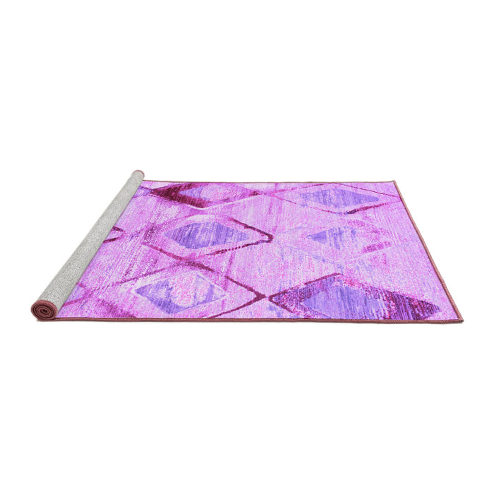 Sideview of Machine Washable Abstract Purple Contemporary Area Rugs, wshcon784pur