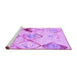 Sideview of Machine Washable Abstract Purple Contemporary Area Rugs, wshcon784pur