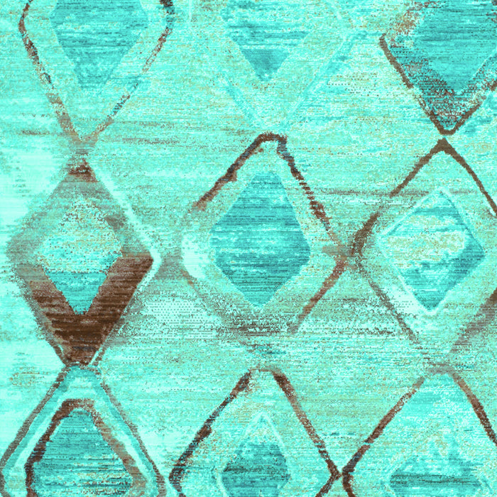 Machine Washable Abstract Turquoise Contemporary Area Rugs, wshcon784turq