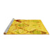 Sideview of Machine Washable Abstract Yellow Contemporary Rug, wshcon784yw