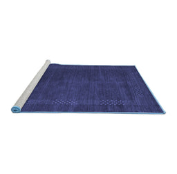 Sideview of Machine Washable Abstract Blue Contemporary Rug, wshcon785blu