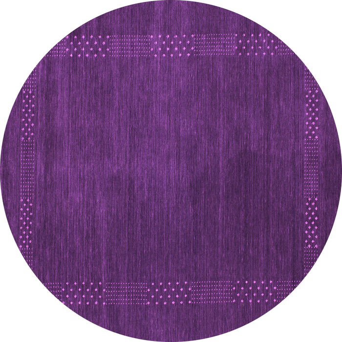 Round Machine Washable Abstract Purple Contemporary Area Rugs, wshcon785pur