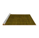 Sideview of Machine Washable Abstract Yellow Contemporary Rug, wshcon785yw