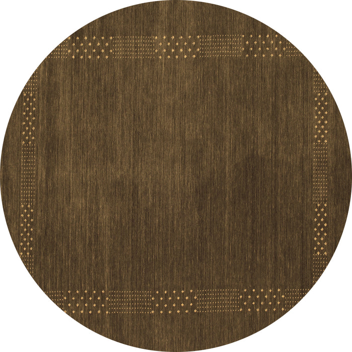 Round Abstract Brown Contemporary Rug, con785brn