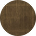 Round Abstract Brown Contemporary Rug, con785brn