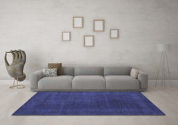 Machine Washable Abstract Blue Contemporary Rug in a Living Room, wshcon785blu