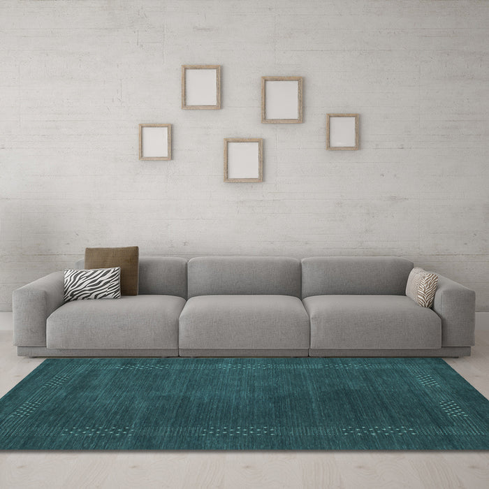 Machine Washable Abstract Light Blue Contemporary Rug in a Living Room, wshcon785lblu