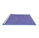 Sideview of Machine Washable Abstract Blue Contemporary Rug, wshcon786blu