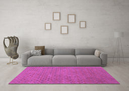 Machine Washable Abstract Purple Contemporary Area Rugs in a Living Room, wshcon786pur
