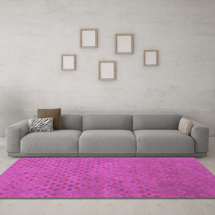 Machine Washable Abstract Purple Contemporary Area Rugs in a Living Room, wshcon786pur