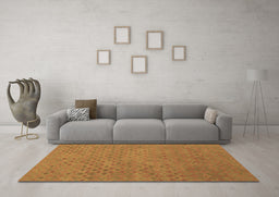 Machine Washable Abstract Brown Contemporary Rug in a Living Room,, wshcon786brn