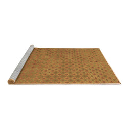 Sideview of Machine Washable Abstract Brown Contemporary Rug, wshcon786brn