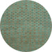 Round Machine Washable Abstract Light Blue Contemporary Rug, wshcon786lblu