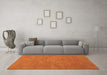 Machine Washable Abstract Orange Contemporary Area Rugs in a Living Room, wshcon786org