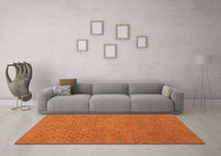 Machine Washable Abstract Orange Contemporary Rug, wshcon786org