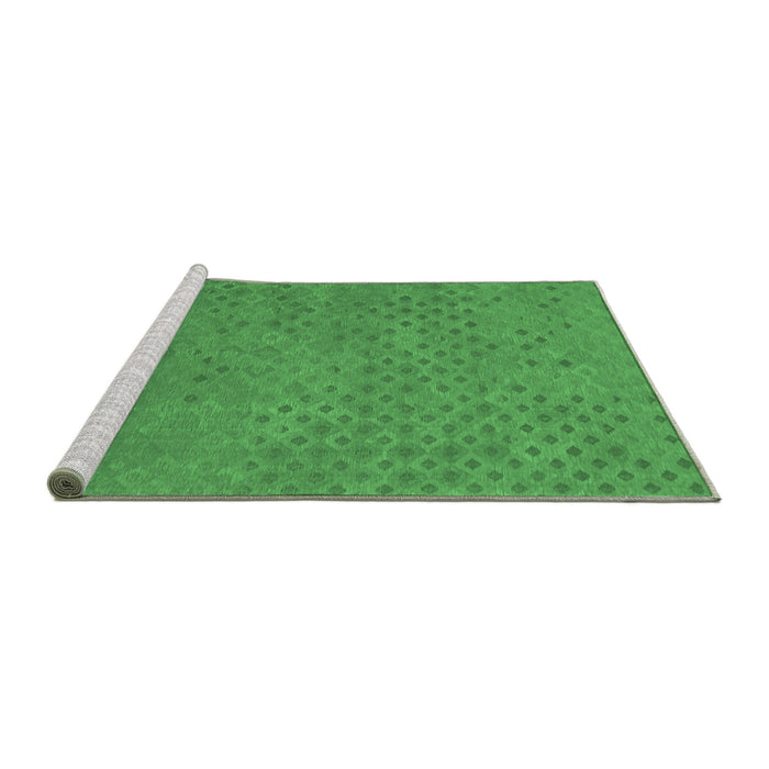 Sideview of Machine Washable Abstract Emerald Green Contemporary Area Rugs, wshcon786emgrn
