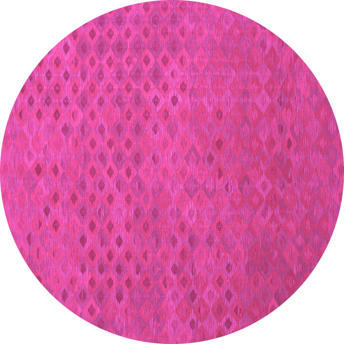 Round Machine Washable Abstract Pink Contemporary Rug, wshcon786pnk
